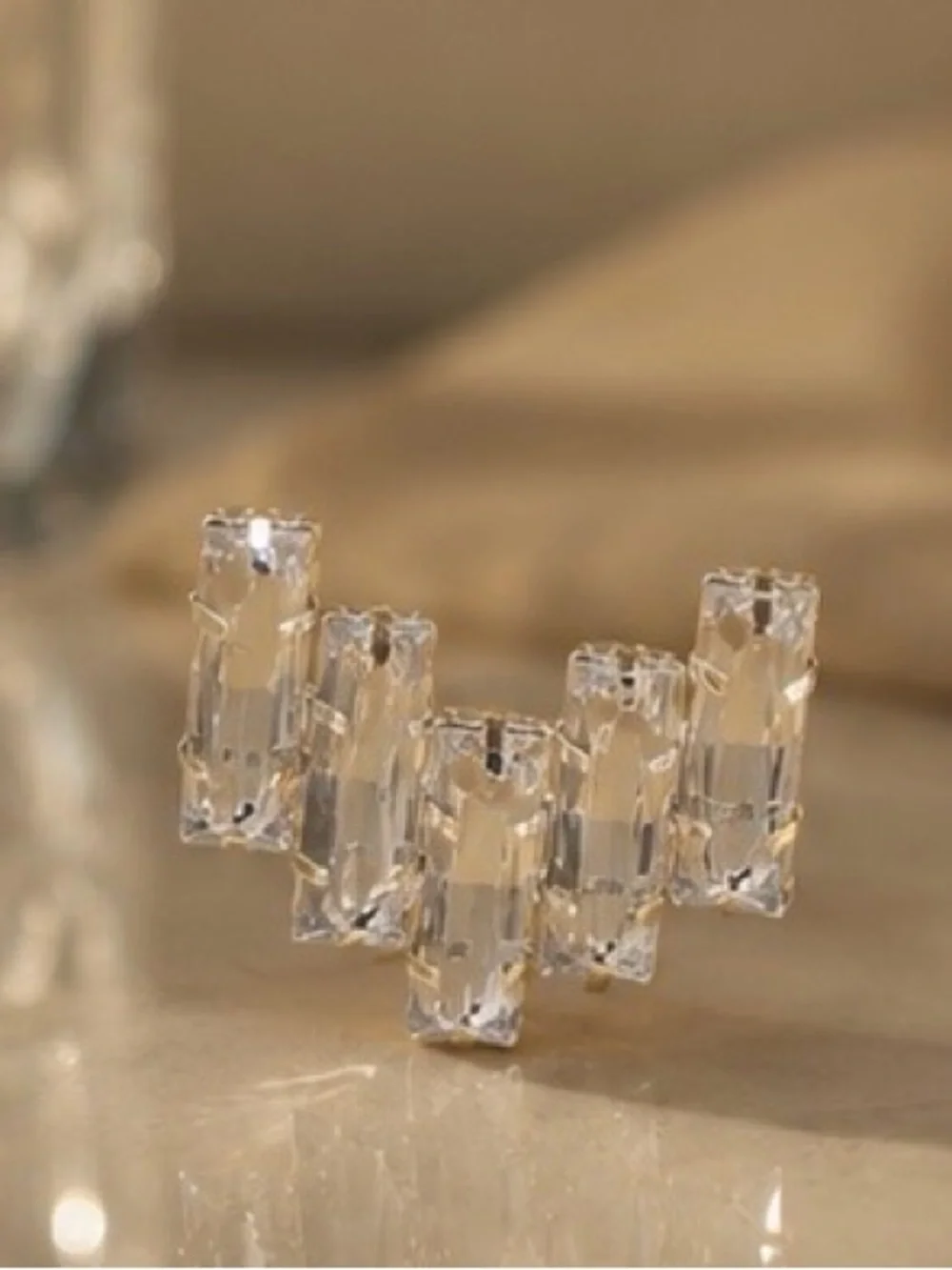 Radiant Baguette Crystal Cocktail Ring